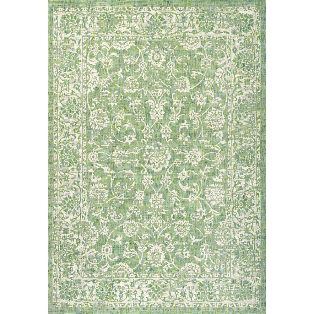 Tela Bohemian Textured Weave Floral Indoor/Outdoor Area Rug