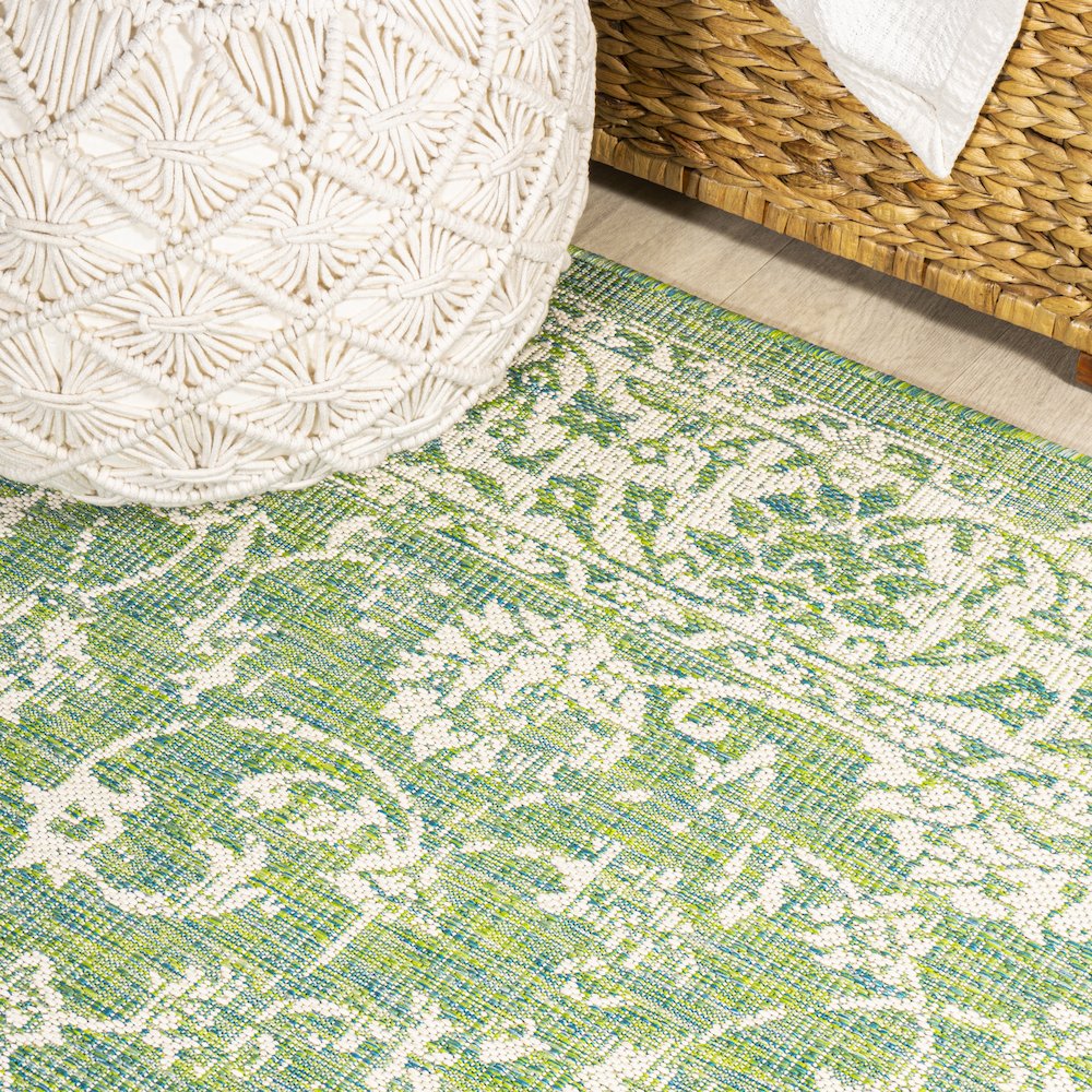 Tela Bohemian Textured Weave Floral Indoor/Outdoor Area Rug