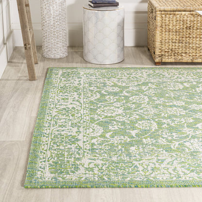 Tela Bohemian Textured Weave Floral Indoor/Outdoor Area Rug