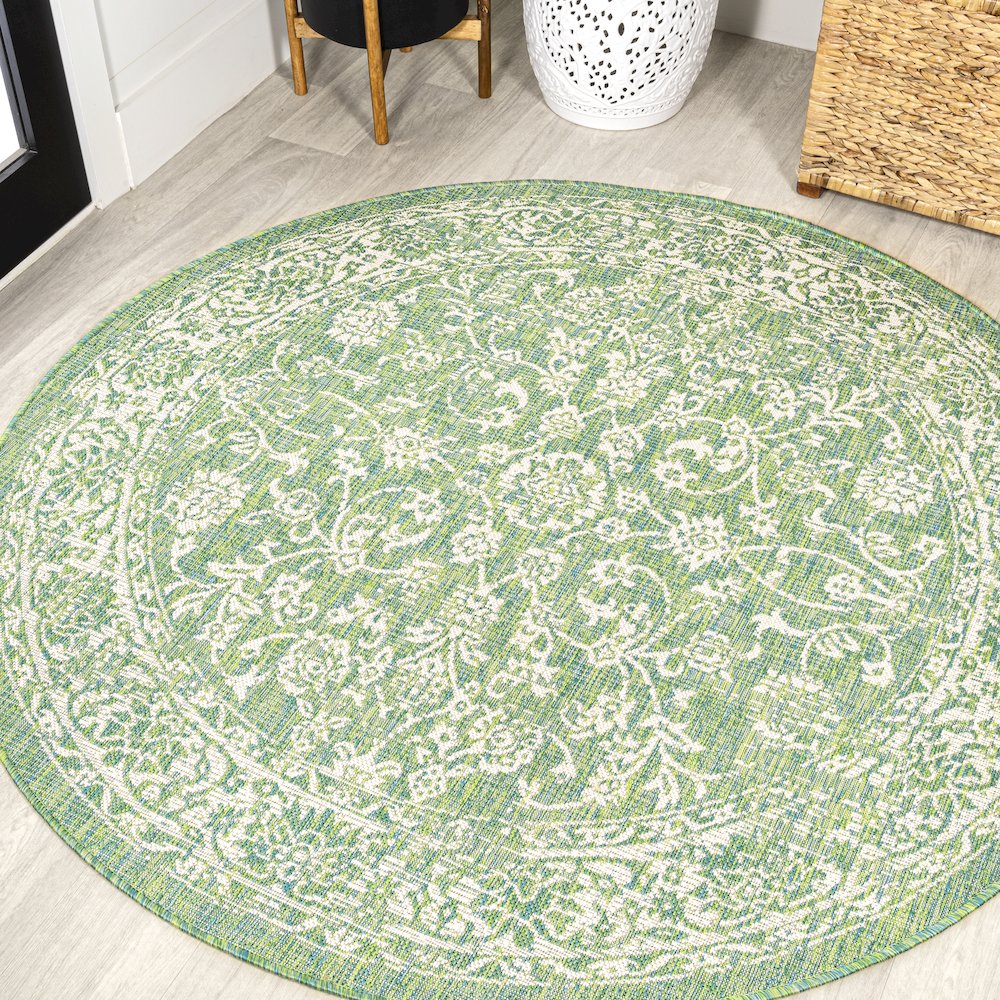 Tela Bohemian Textured Weave Floral Indoor/Outdoor Area Rug