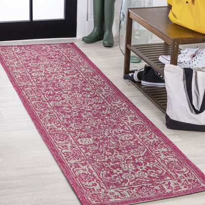 Tela Bohemian Textured Weave Floral Indoor/Outdoor Area Rug