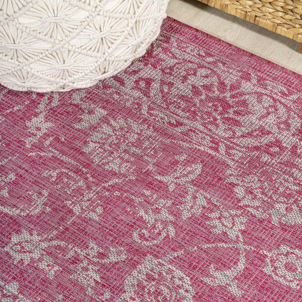 Tela Bohemian Textured Weave Floral Indoor/Outdoor Area Rug