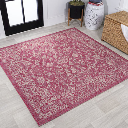 Tela Bohemian Textured Weave Floral Indoor/Outdoor Area Rug