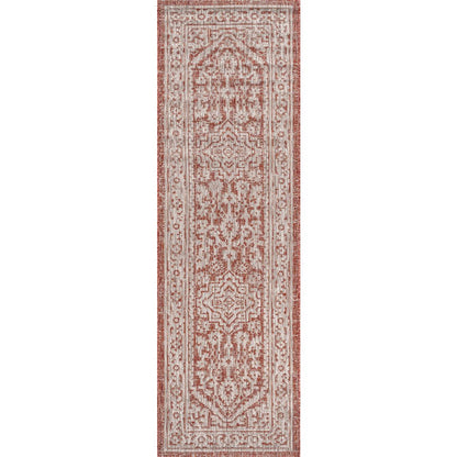 Sinjuri Medallion Textured Weave Indoor/Outdoor Area Rug
