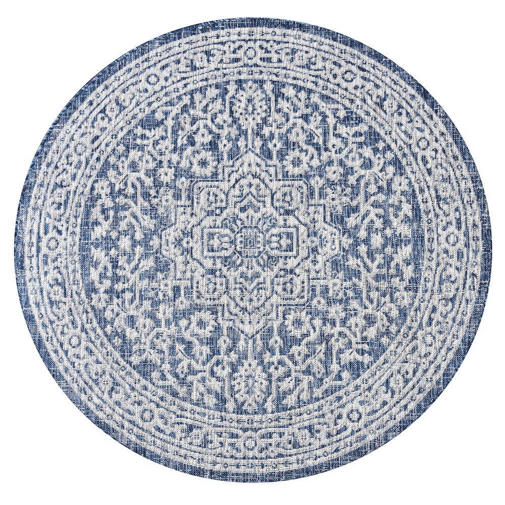 Sinjuri Medallion Textured Weave Indoor/Outdoor Area Rug