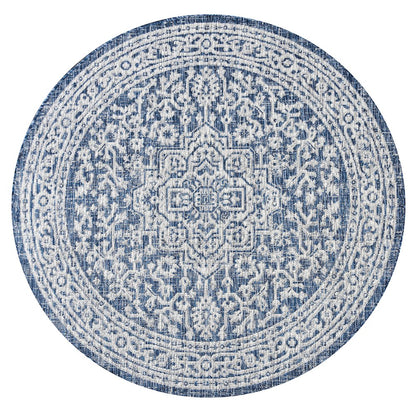 Sinjuri Medallion Textured Weave Indoor/Outdoor Area Rug