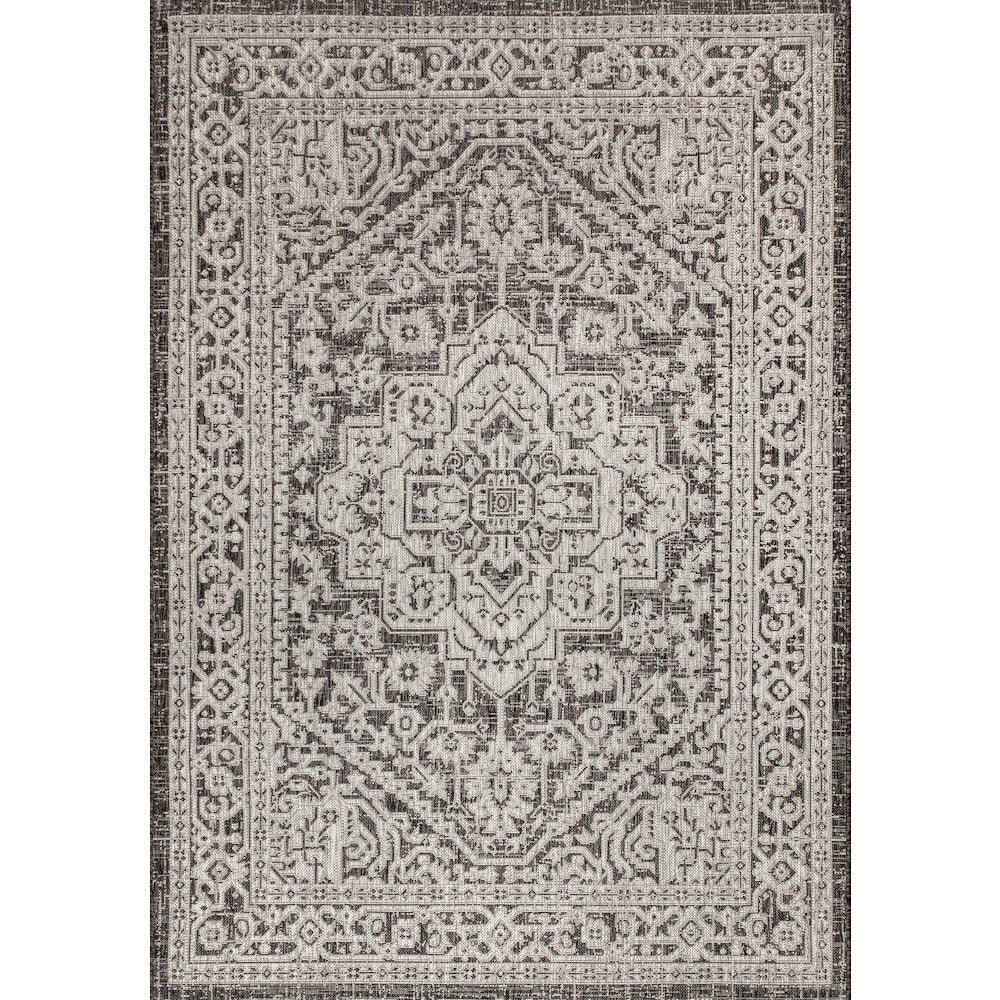 Sinjuri Medallion Textured Weave Indoor/Outdoor Area Rug