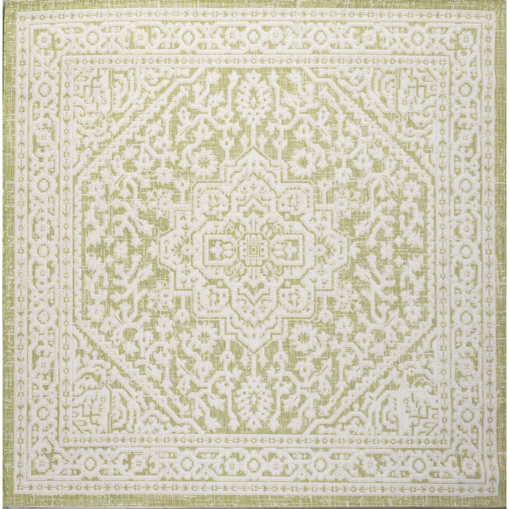Sinjuri Medallion Textured Weave Indoor/Outdoor Area Rug