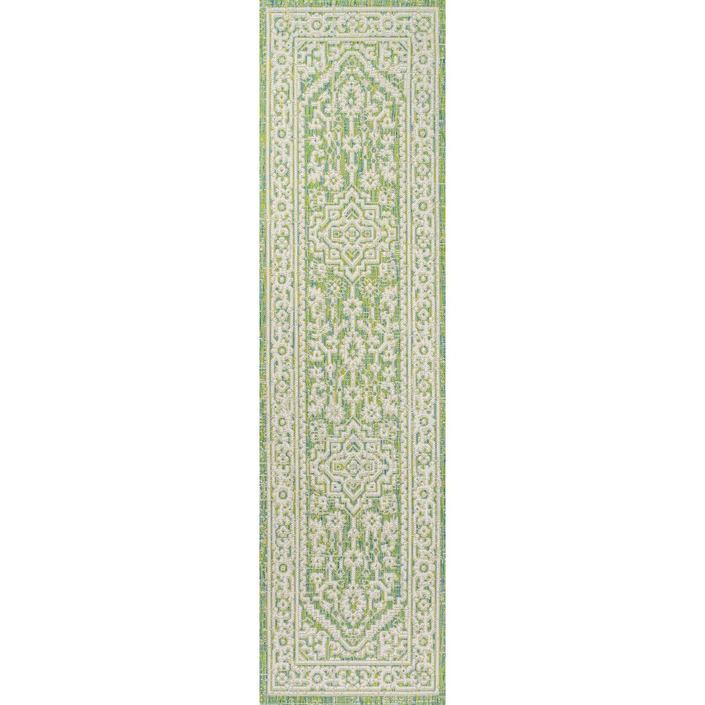 Sinjuri Medallion Textured Weave Indoor/Outdoor Area Rug