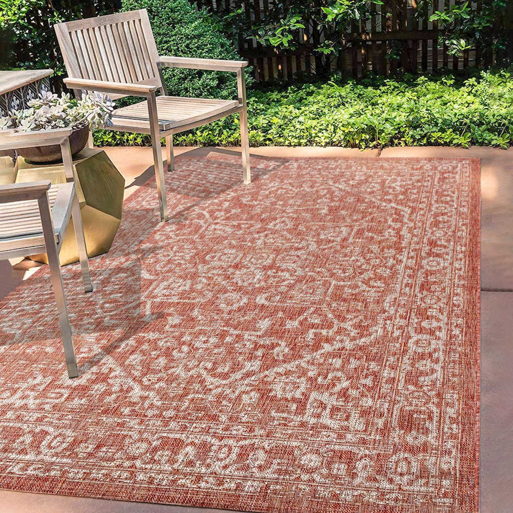 Malta Bohemian Medallion Textured Weave Indoor/Outdoor Area Rug