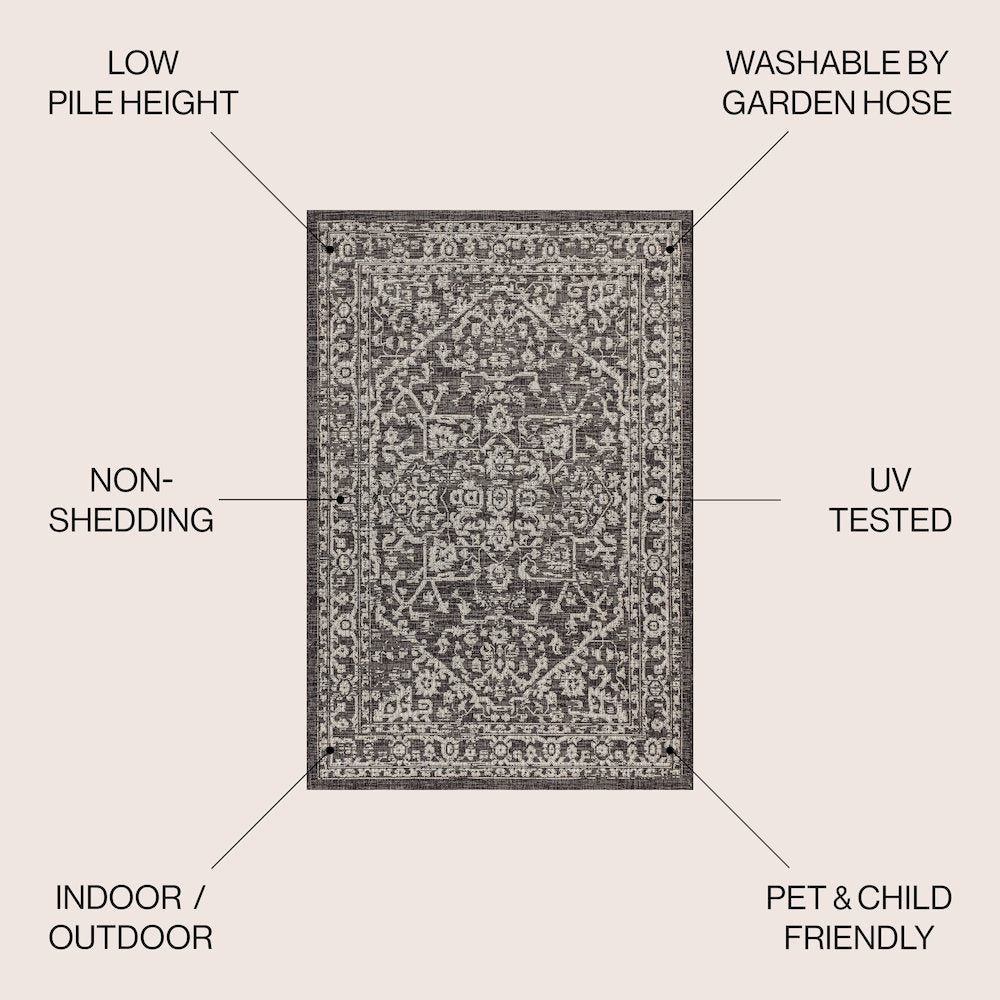 Malta Bohemian Medallion TetuWeaveIndoor/Outdoor  Rug