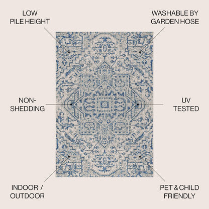 Estrella Bohemian Medallion TetuWeaveIndoor/Outdoor  Rug
