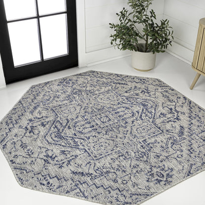 Estrella Bohemian Medallion Textured Weave Red/Taupe Indoor/Outdoor Area Rug