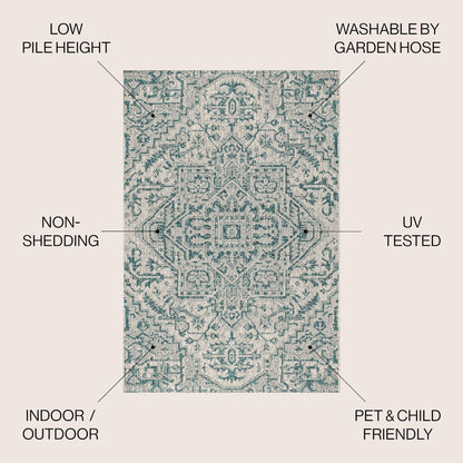 Estrella Bohemian Medallion TetuWeaveIndoor/Outdoor  Rug