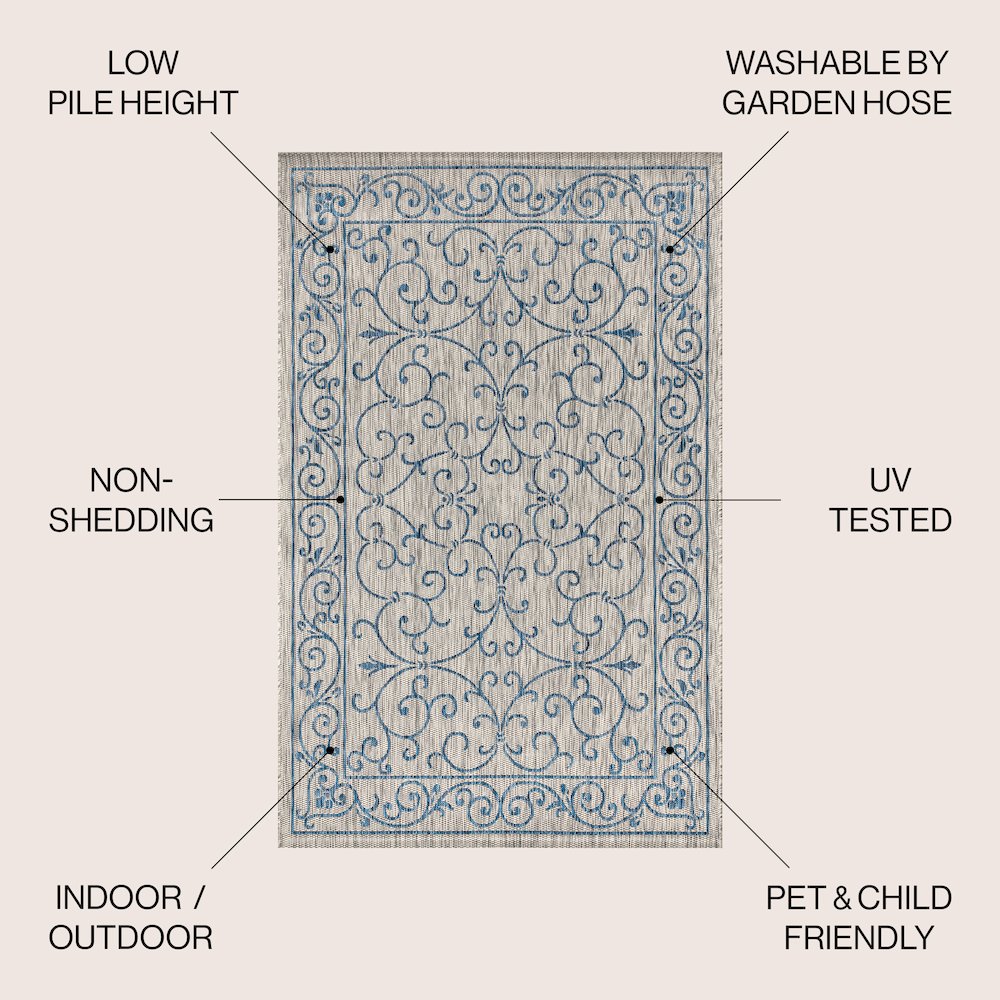 Charleston Vintage Filigree TetuWeaveIndoor/Outdoor  Rug