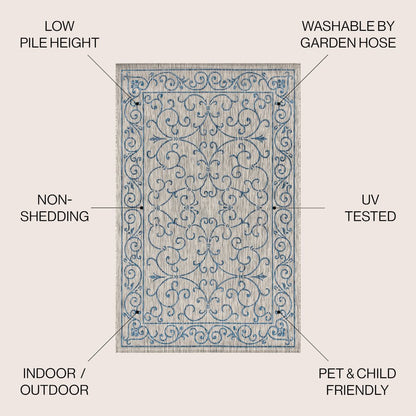 Charleston Vintage Filigree TetuWeaveIndoor/Outdoor  Rug