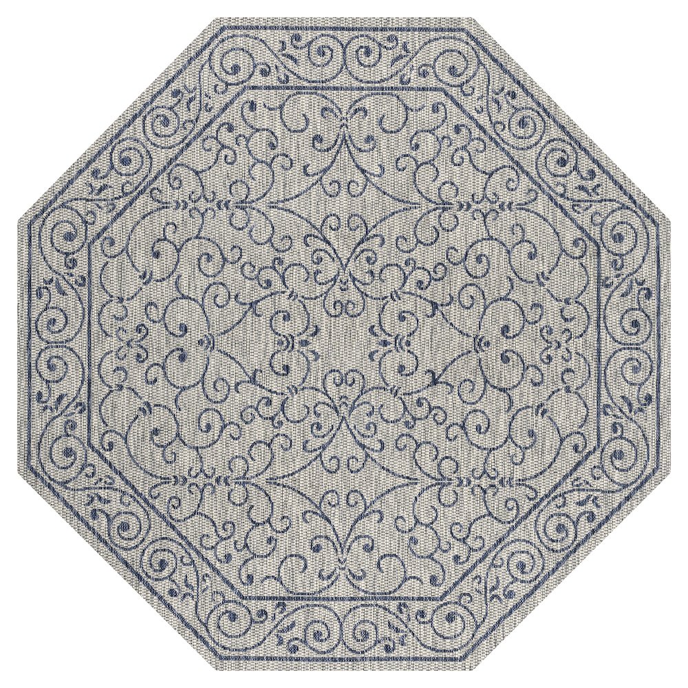 Charleston Vintage Filigree Textured Weave Beige/Brown Indoor/Outdoor Area Rug