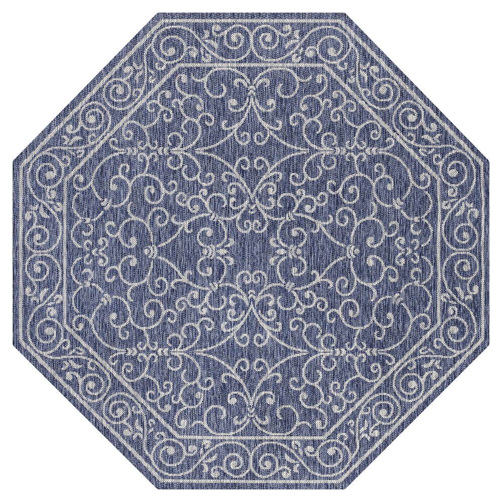 Charleston Vintage Filigree Textured Weave Beige/Brown Indoor/Outdoor Area Rug
