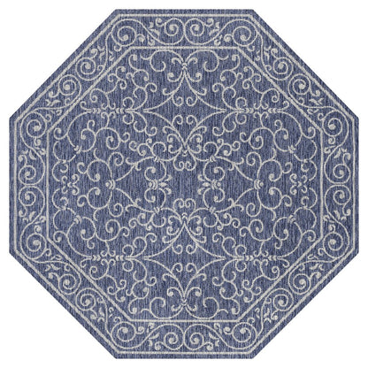 Charleston Vintage Filigree Textured Weave Beige/Brown Indoor/Outdoor Area Rug