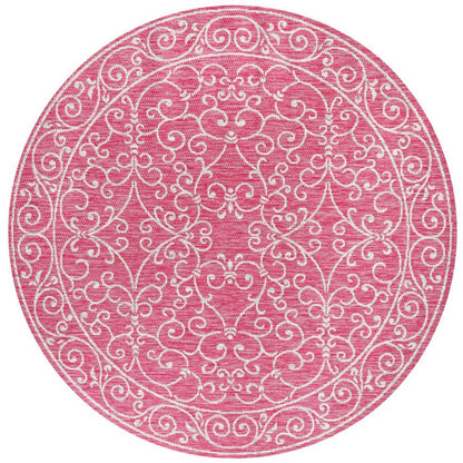 Charleston Vintage Filigree Textured Weave Indoor/Outdoor Round Rug