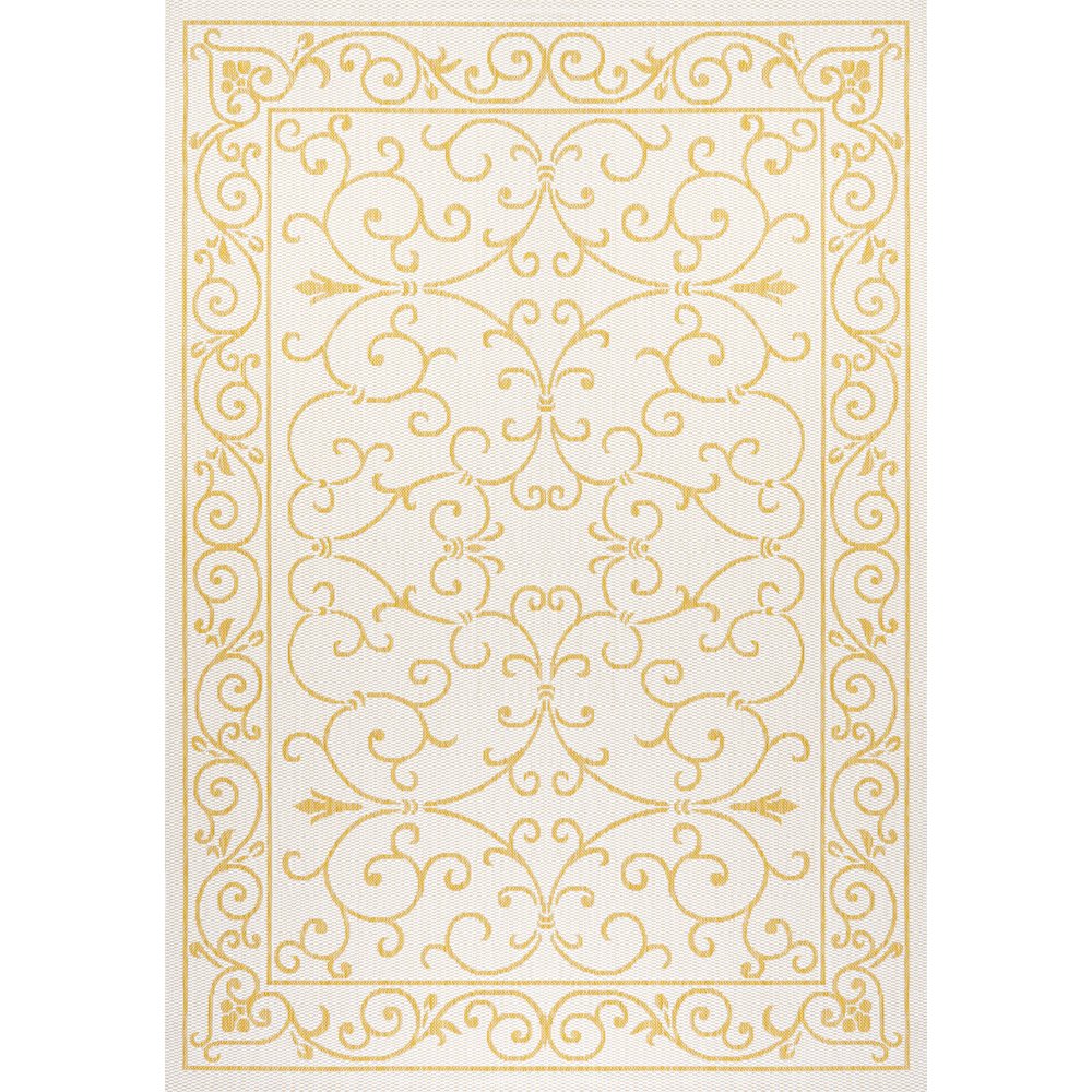 Charleston Vintage Filigree Textured Weave Indoor/Outdoor Area Rug