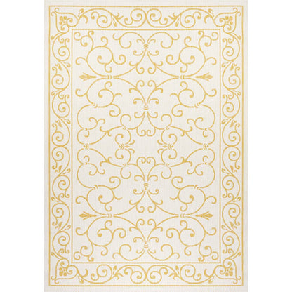 Charleston Vintage Filigree Textured Weave Indoor/Outdoor Area Rug