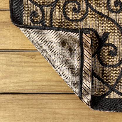 Madrid Vintage Filigree Textured Weave Indoor/Outdoor Runner Rug