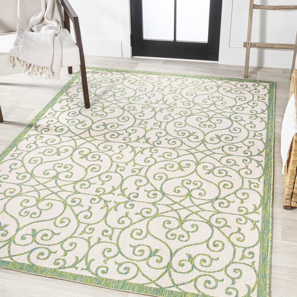 Madrid Vintage Filigree Textured Weave Indoor/Outdoor Area Rug