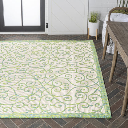Madrid Vintage Filigree Textured Weave Indoor/Outdoor Area Rug