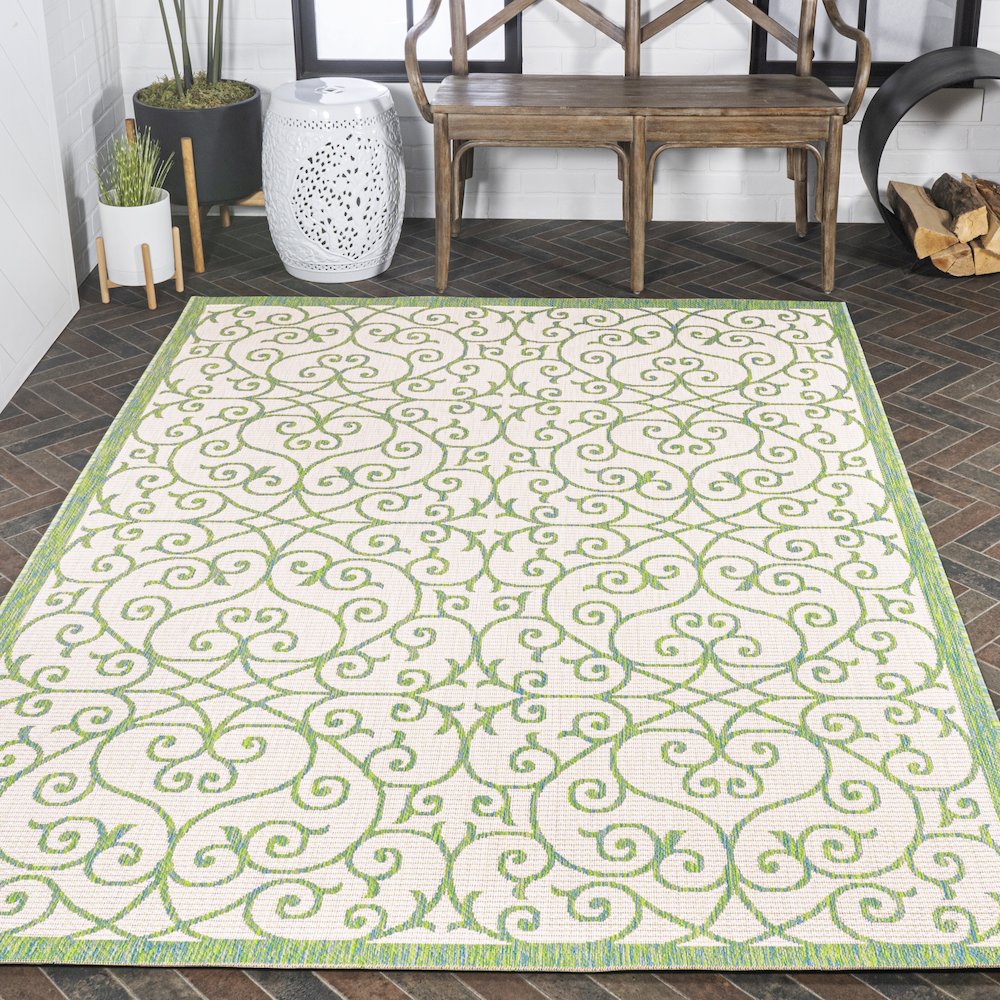 Madrid Vintage Filigree Textured Weave Indoor/Outdoor Area Rug