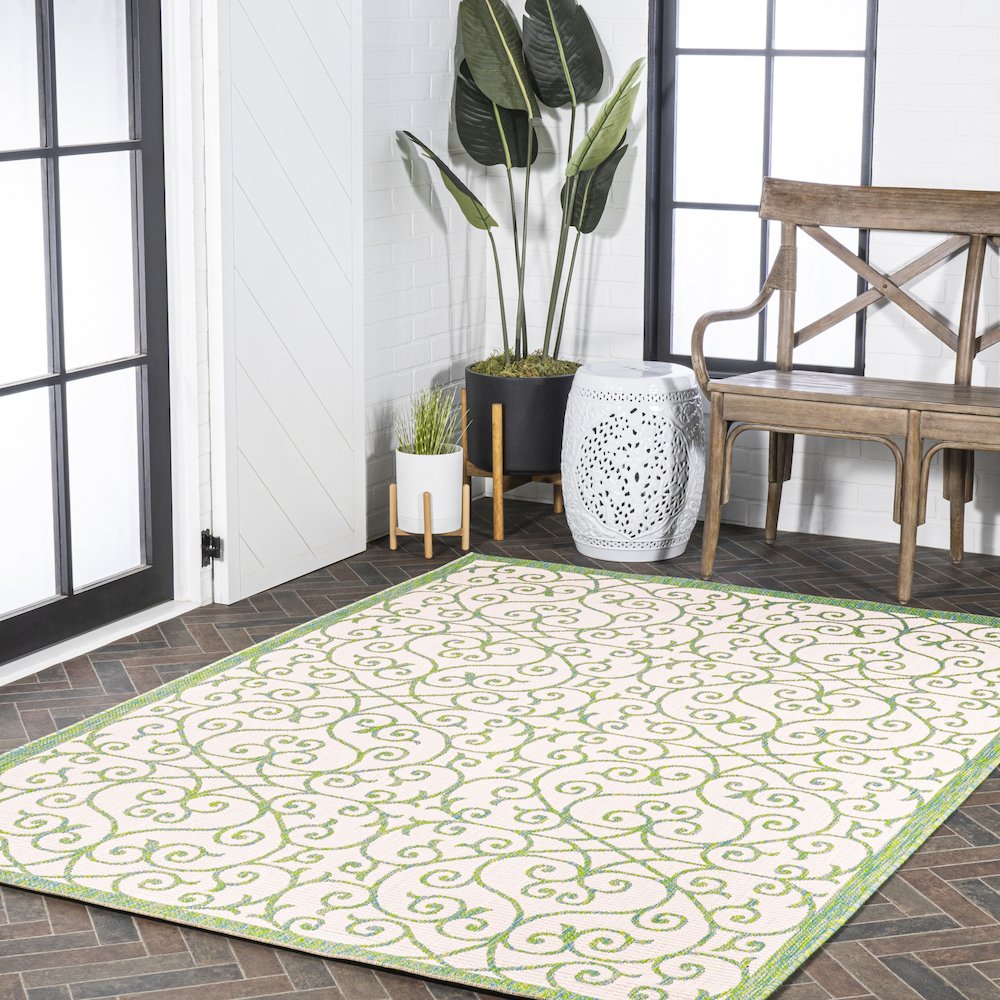 Madrid Vintage Filigree Textured Weave Indoor/Outdoor Area Rug