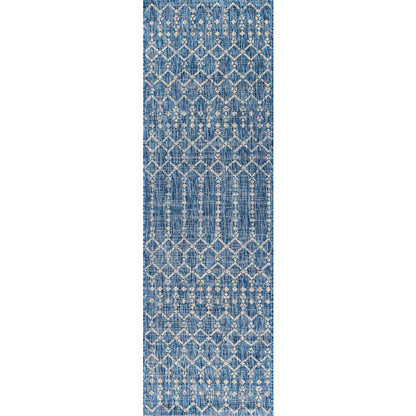 Ourika Moroccan Geometric Textured Weave Indoor/Outdoor Runner Rug