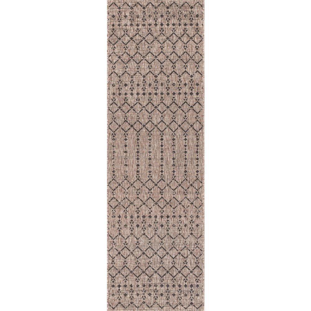 Ourika Moroccan Geometric Textured Weave Indoor/Outdoor Runner Rug