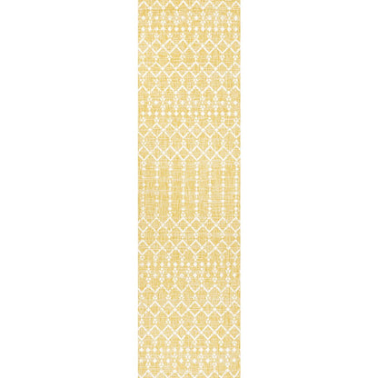 Ourika Moroccan Geometric Textured Weave Indoor/Outdoor Runner Rug