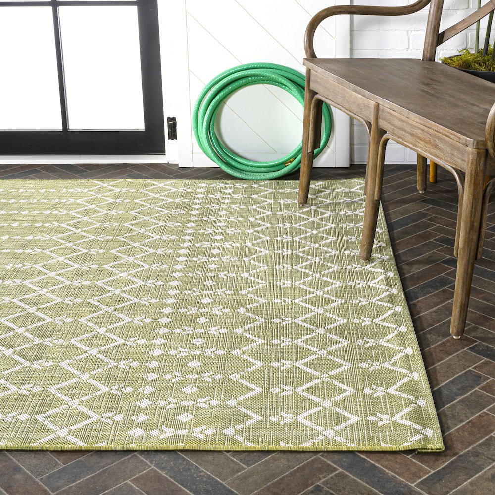 Ourika Moroccan Geometric Textured Weave Indoor/Outdoor Area Rug