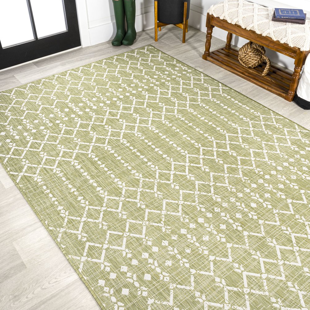 Ourika Moroccan Geometric Textured Weave Indoor/Outdoor Area Rug