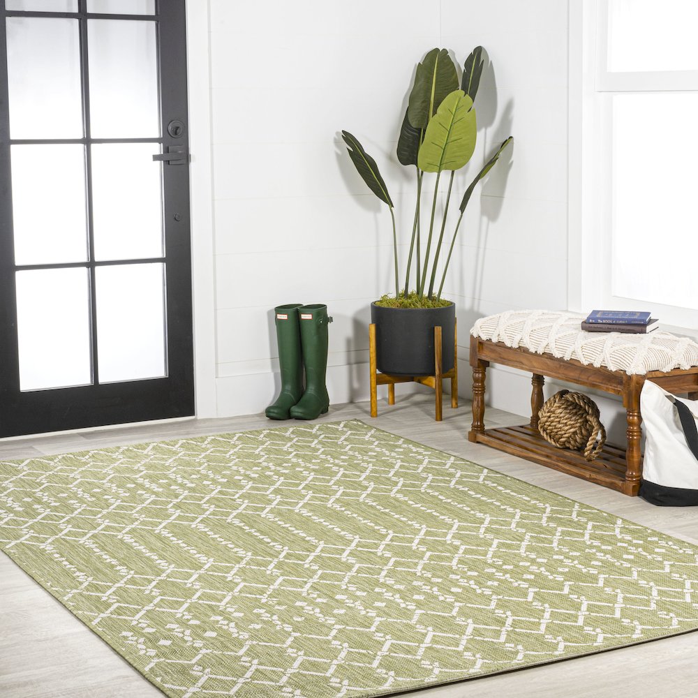 Ourika Moroccan Geometric Textured Weave Indoor/Outdoor Area Rug