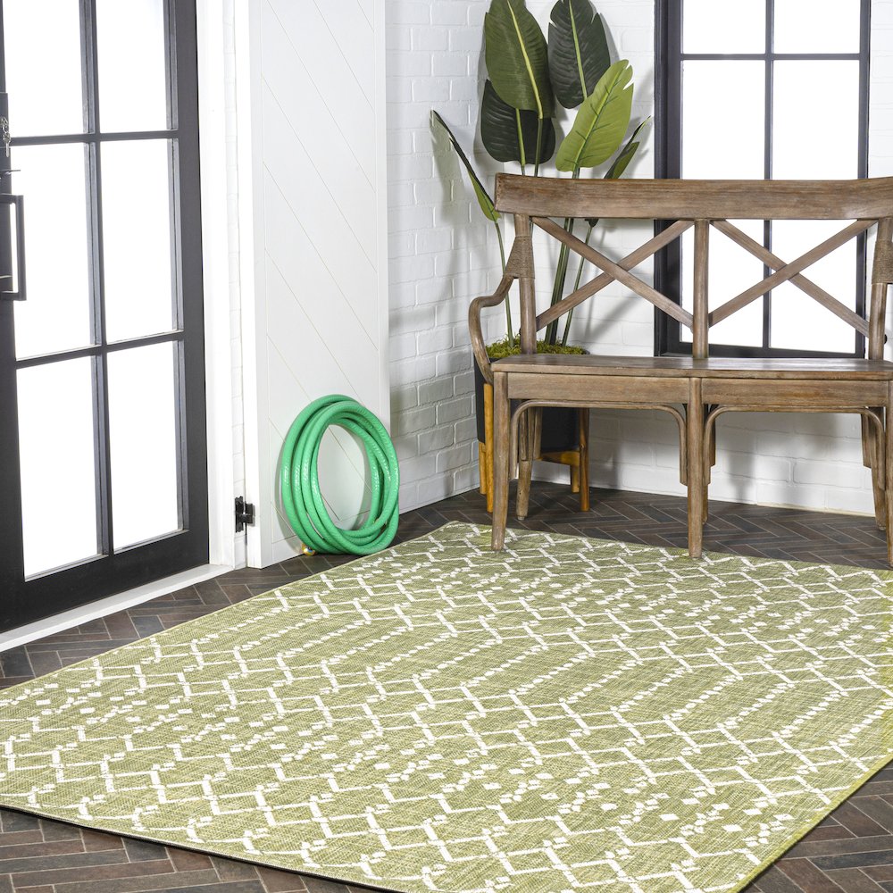 Ourika Moroccan Geometric Textured Weave Indoor/Outdoor Area Rug