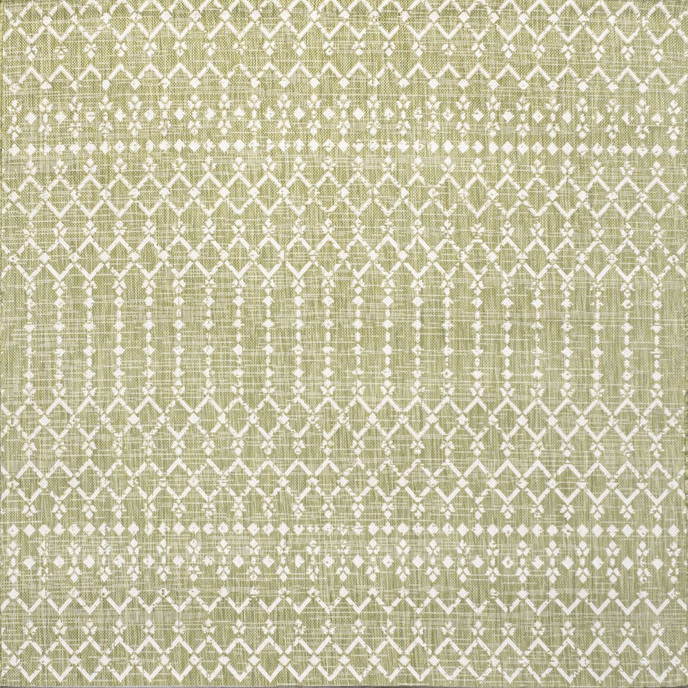 Ourika Moroccan Geometric Textured Weave Indoor/Outdoor Square Rug