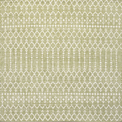 Ourika Moroccan Geometric Textured Weave Indoor/Outdoor Square Rug