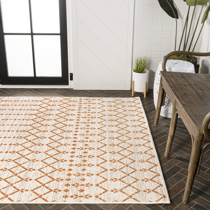 Ourika Moroccan Geometric Textured Weave Indoor/Outdoor Area Rug