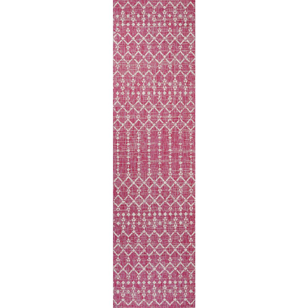 Ourika Moroccan Geometric Textured Weave Indoor/Outdoor Runner Rug