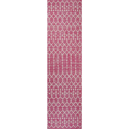 Ourika Moroccan Geometric Textured Weave Indoor/Outdoor Runner Rug