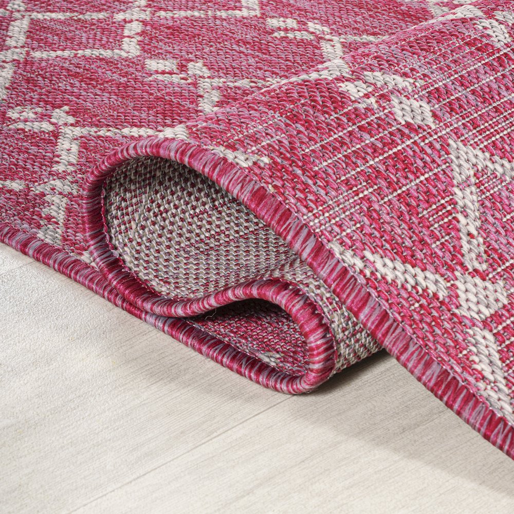Ourika Moroccan Geometric Textured Weave Indoor/Outdoor Runner Rug
