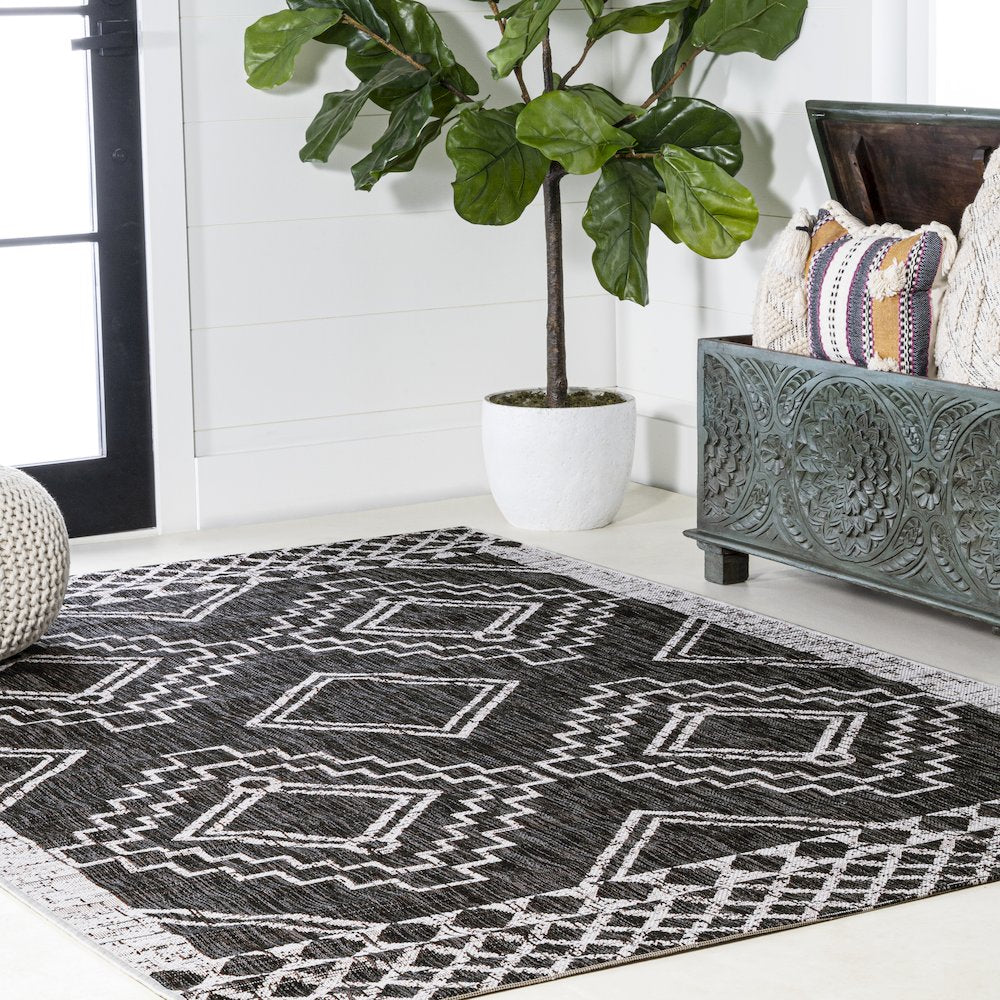 Marokko Diamond Tribal Medallion Indoor/Outdoor Area Rug