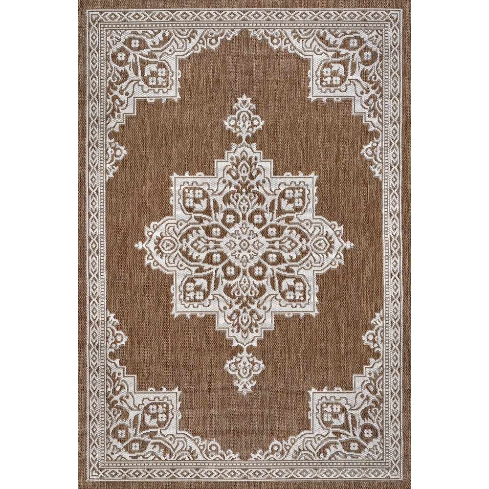 Arden Vintage Casual Medallion Terra/Cream 3 ft. x 5 ft. Indoor/Outdoor Area Rug