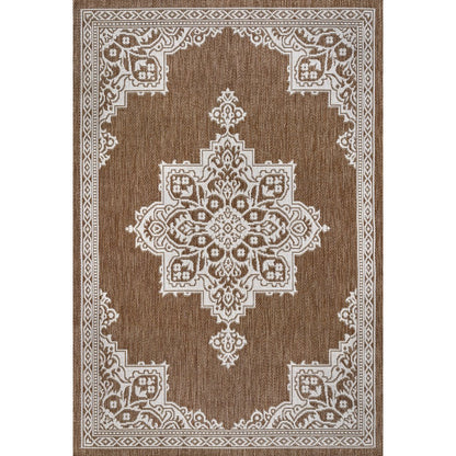 Arden Vintage Casual Medallion Terra/Cream 3 ft. x 5 ft. Indoor/Outdoor Area Rug
