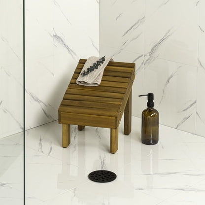 Saru Traditional Classic Solid Acacia Wood Shower Shaving Foot Stool,