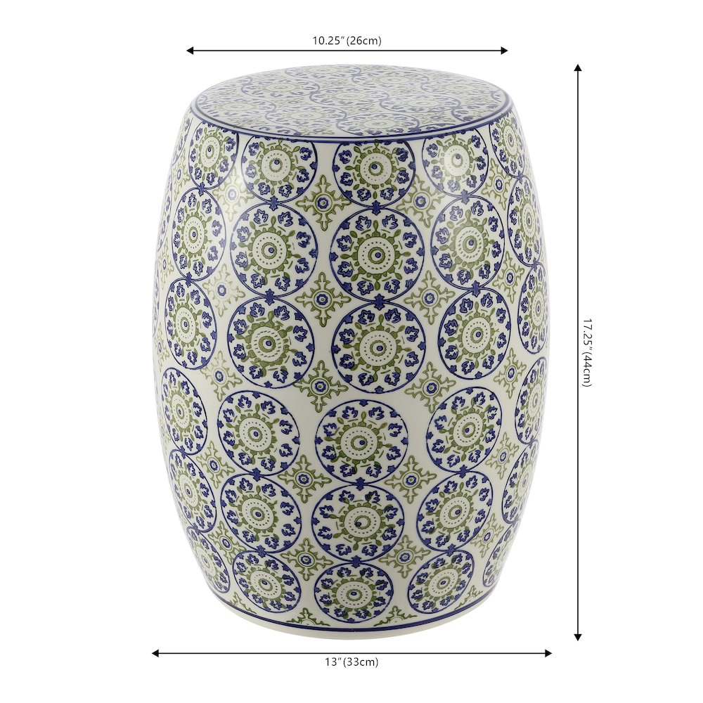 Lula Suzani Ceramic Garden Stool