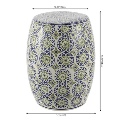 Lula Suzani Ceramic Garden Stool